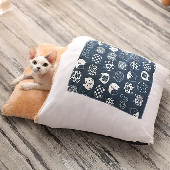 Žiemos Šiltas šunelis Urvas Lova Soft Vilnos Plaunamas Nuimamas Kačių Šuniuką Japonų Stiliaus miegmaišį Pagalvėlė Namas