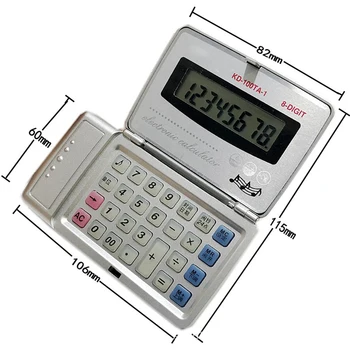 Lankstymo 8 Skaitmenų Didelis LCD Ekranas Skaičiuoklė, Kišenėje Kišeniniai Skaičiuotuvai su Balso Pranešimą, Laikas ir Kalendoriaus Langas 