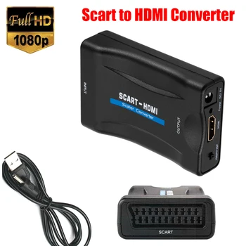 1080P HDMI į HDMI suderinamus Vaizdo Garso Upscale Konverteris Signalo Adapteris Imtuvas TV Plug and Play) su USB Laidu