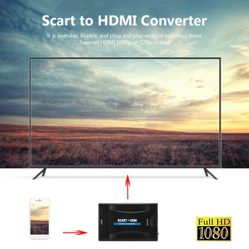 1080P HDMI į HDMI suderinamus Vaizdo Garso Upscale Konverteris Signalo Adapteris Imtuvas TV Plug and Play) su USB Laidu