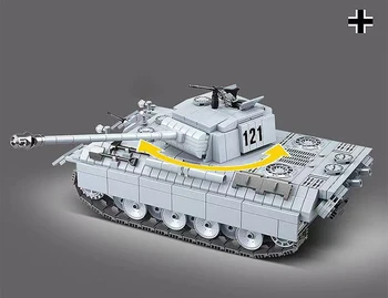 Karinės Pantera Bakas 121 Blokai Miesto WW2 Tankas Kareivis Ginklas Armijos 100064 Plytas, Vaikams, Žaislai, Dovanos