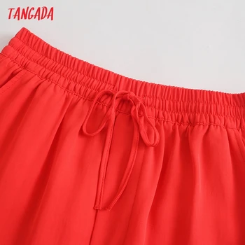 Tangada Mados Moterų Raudonas Kelnes Kelnės Strethy Juosmens Office Lady Kelnės Pantalon 5Z162