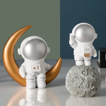 Šiaurės Stiliaus 3D Astronautas Figūrėlės Namų Puošybai Amatų Mėnulis Miniatiūros Namų Dekoro Planetos Papuošalai, Vaikų Kambarys Dovanos