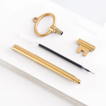 1 Vnt Retro kūrybos šviesą rakto formos gelio rašiklis, juoda parašą pen mielas studentų mokyklinės prekės, raštinės reikmenys