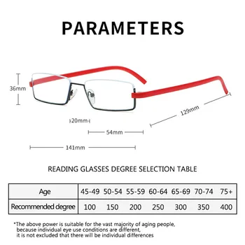 Skaitymo Akiniai TR90 Nerūdijančio Plieno Pusė Kadro Anti-Reflective Unisex Moterys Vyrai Optinis Veidrodis Presbyopia Akiniai Atveju