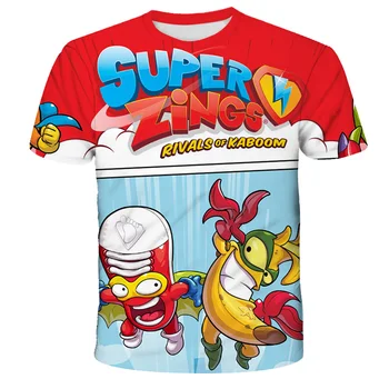 Superzings Naujas Mados Marškinėliai 3D Tees Vasaros Trumpas Rankovės O-kaklo Marškinėlius Kūdikių Berniukų Vaikams Laisvalaikio Animacinių filmų Topai Mergaičių marškinėliai