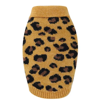 Nauja Šunų Megztinis Pet Žiemos Trikotažas Leopard 