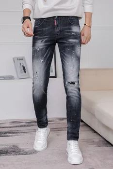 NAUJAS Aukštos kokybės džinsai Europos nuosprendžių D2 italų prekės ženklo džinsus elastic fit džinsai džinsai denim kelnės su užtrauktuku pieštuku kelnės