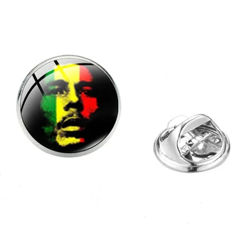 SONGDA Hip-Hop, Bob Marley Atvartas Smeigtukai Jamaika Dainininkas Reggae Rastafari Meno Modelio Stiklo Cabochon Nerūdijančio Plieno Kaištis Vyrų Papuošalai