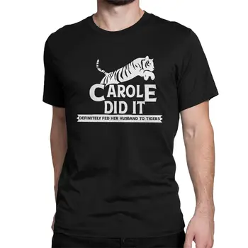 Vyriški Carole Tai Padarė T Shirts Tigras karalius Medvilnės Drabužius Hipster trumpomis Rankovėmis Apvalios Apykaklės Tees Klasikiniai Marškinėliai