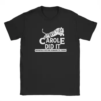 Vyriški Carole Tai Padarė T Shirts Tigras karalius Medvilnės Drabužius Hipster trumpomis Rankovėmis Apvalios Apykaklės Tees Klasikiniai Marškinėliai