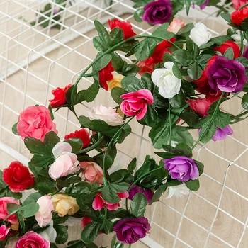Dirbtinės Gėlės Rotango Rose Girliandą Vestuvių Dekoravimo, Kūdikių Dušas Gimtadienio Nuotaka turi Būti Namų Dekoro Valentino Diena Dovana