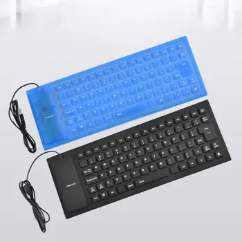 2021 Naujas 85Keys Sulankstomas Minkštas Silikoninis Vandeniui Išjungti USB Laidinė Klaviatūra Mini Klaviatūra Nešiojamas Kompiuteris Priedų