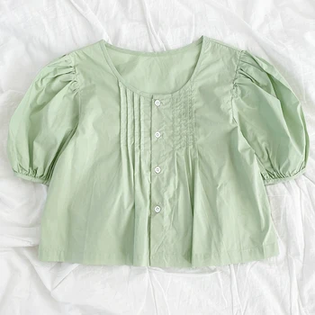 Japonijos saldus sluoksniuotos rankovėmis vasarą apvalios kaklo susegamas slim trumparankoviai marškinėliai