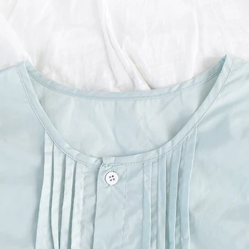 Japonijos saldus sluoksniuotos rankovėmis vasarą apvalios kaklo susegamas slim trumparankoviai marškinėliai