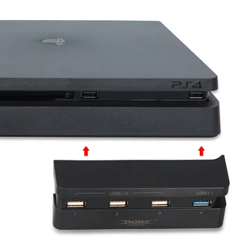 2 in 1 Turbo Aušinimo ventiliatorius ir USB HUB Combo Kit PS4 Slim Temperatūra Kontroliuojama Aušintuvas PlayStation 4 Slim Žaidimų Konsolę