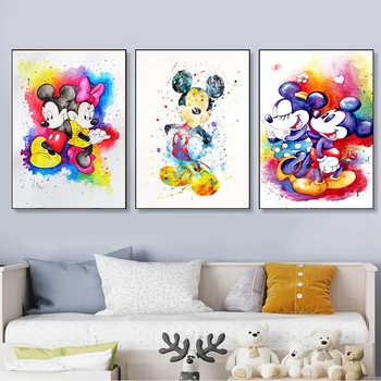 Akvarelė Disney Mickey Mouse Drobės Plakatas, Tapyba ir grafika 