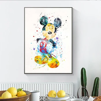 Akvarelė Disney Mickey Mouse Drobės Plakatas, Tapyba ir grafika 