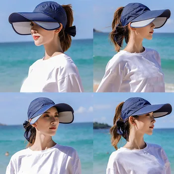 Bagažo Moterims Saulės Skydelis Vasaros Saulės Skrybėlę Unisex UV Skrybėlę Bžūp Paplūdimys Skrybėlės -OPK