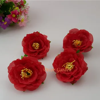 5CM Dirbtinė Arbata, Rožių Dekoratyvinės Šilko Gėlių Vadovai 