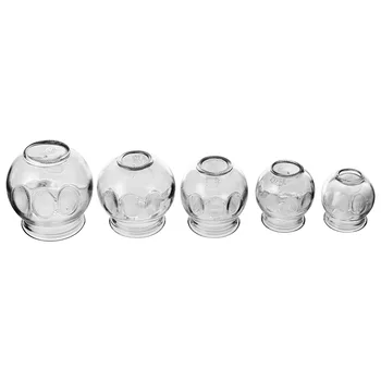 5 Vnt. Stiklo Medicininė Terapija Įrenginio Medicininė Puodeliai Masažas Gaisro Stiklo Cuppings