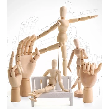 Kilnojamasis Galūnių Mediniai Vertus Kūno Parengti Veiksmų Žaislai Skaičiai Namų Dekoro Menininkas Modelių, Šlifuota Lėlės Piešimo Eskizas Manekenas Modelis