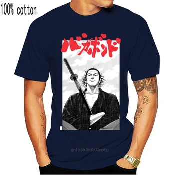 Vagabond Miyamoto Musashi Berserk T-Shirt Vyrai, O-kaklo trumpomis Rankovėmis Tee Medvilnės Marškinėliai Hipster Viršūnes Plius Dydis Klasikinis Drabužių