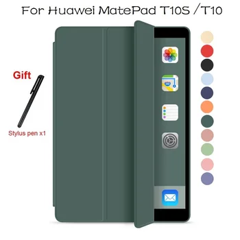 Atveju, Huawei Matepad T10 T10s Atveju Trifold PU Odos Silikono Nugaros Stovi Dangtelis Funda Huawei Matepad T10 T10s Tablet Atveju