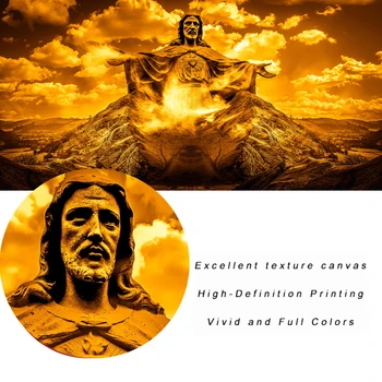 Aukso Jėzaus Kalno Drobės Tapybos Menas, Plakatų Ir Grafikos Krikščionių Kraštovaizdžio Nuotraukos Cuadros Ant Sienos Kambarį Dekoro