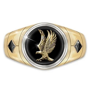 Vyrų Mados Aukso Flying Eagle Modelis Žiedas Papuošalai, Aksesuarai, Paprastas Atmosfera Šalis, Dovana, Papuošalai