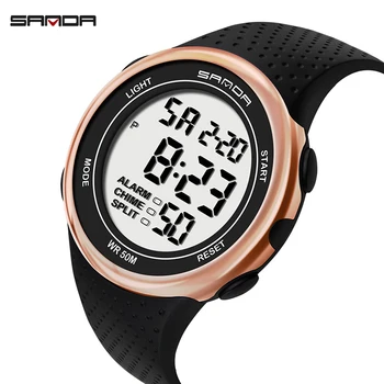Mados Sanda 375 vyriški Laikrodžiai Led Skaitmeninis Laikrodis, Prabangių Elektroninių Žiūrėti Nardymo, Plaukimo Sporto Laikrodžiai Relogio Masculino