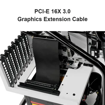 Didelės Spartos PC Grafikos Kortos PCI Express Jungties Kabelis Riser Card PCI-E X16 3.0 Lankstus Kabelis Extension Adapter