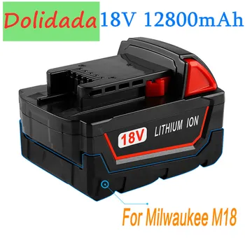 3PCS Originalus 18V 12800mAh Li-ion Įrankio Baterija Milwaukee M18 48-11-1815 48-11-1850 2646-20 2642-21CT Repalcement M18 Baterija