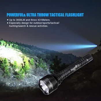 Trustfire T62 Taktinis LED Flashligt 3600 Liumenų Galingas Žibintuvėlis Šviesos XHP70 IPX8 Lempos Itin Šviesus Lauko Medžioklė