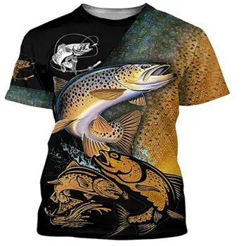 2021 vasaros vėliau kaip žvejyba 3D spausdinimo T-shirt vyrų mados, O kaklas trumpas rankovėmis marškinėliai įdomu tee