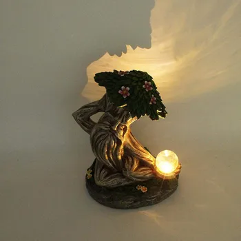Sodo Puošmena LED Dervos Ornamentu Skulptūros Žalia Įdomu Patalpų Lauke, Namo Apdailos, Sodo Reikmenys tuin dekoras