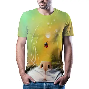 Nauja, T-shirt vyrams aukštos kokybės vyriški marškinėliai trumpomis rankovėmis 3D spausdinimo naujovė vyriški T-shirt mados gražus T-shirt