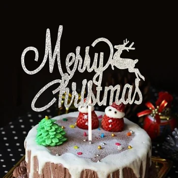 Linksmų Kalėdų Akrilo Tortas Topper Sniego Raidžių Cupcake Topper Už Kalėdos Grupė Kalėdų Pyragas Dekoras