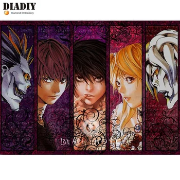 DIADIY Death Note, Japonijos,Pilnas,Diamond Siuvinėjimo,5D Diamond Tapybos Anime,Kryželiu,Diamond Mozaika,deimanto modelis,sienų