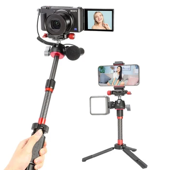Ulanzi MT-43 Metalo Trišakis Su Greito atjungimo Plokštė 360° Ballhead Šalto Batų Ištraukiamas Selfie Stick Trikojo Telefono Fotoaparatas DSLR