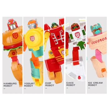 Transformuojamas Hamburger Pyragas Maisto Figūra, Robotas Deforming Vaikams Žaislas Partija Pasisako