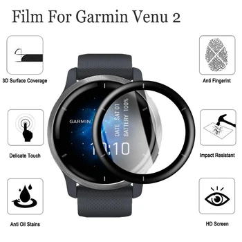 Apsauginės Plėvelės Garmin Venu 2 smartwatch Nulio Įrodymas, 3D Išlenkti Aprėptis full Screen Protector Guard kino Garmin Venu 2