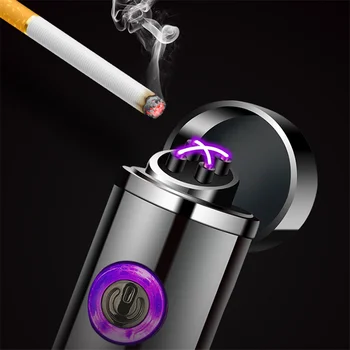 Kūrybiškumo Elektrinis Metalo Žiebtuvėlių, Rūkyti Vėjo Dual Plazmos Lanku Įkraunamas USB Žiebtuvėlis Disponuojamų Cigarečių Dalykėlių