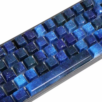 104 Klavišai Mėlyna/Violetinė Žvaigždėtas Dangus Keycap Nustatyti OEM Profilis ABS Dviejų Spalvų Liejimo Keycaps Už 87/104 Raktai Žaidimų Mechaninė Klaviatūra