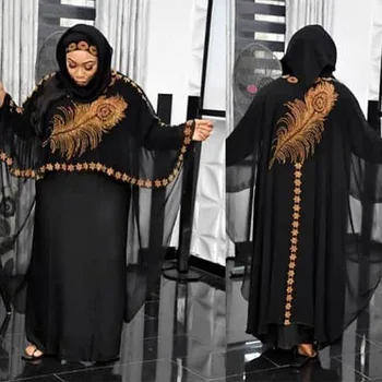 Plus Size Abaja Dubajus Skraiste, Ilgą Musulmonų Suknelė Afrikos Suknelės Moterims Dashiki Diamond Karoliukai Drabužius Gobtuvu Žaliojo Afrika Kleidung