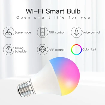 15W WiFi Smart Lemputės B22 E27 LED RGB Lempos Dirbti Su Alexa/ 