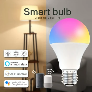 15W WiFi Smart Lemputės B22 E27 LED RGB Lempos Dirbti Su Alexa/ 