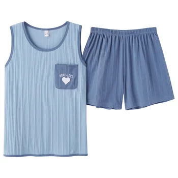 2021 Vasaros Rankovių Medvilnės Pižama Moterims, Mielas Širdies Formos Loungewear Ponios Dviejų dalių Namo Kostiumas Plius Dydis Atsitiktinis Homewear