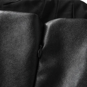 Lautaro Trumpas nėrinių kratinys pu odos suknelė moterims Spageti dirželis suknelė Minkštas dirbtiniais odos mini bendras suknelės moterims 2021