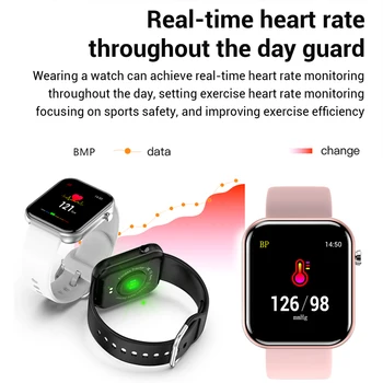 2021 Naujų Spalvų Ekrano Smart Watch Moterys vyrai jutiklinių Fitness Tracker Kraujo Spaudimas Smart Laikrodis Moterims Smartwatch už Xiaomi